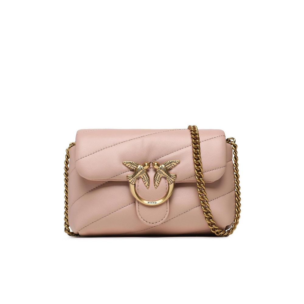 Розова кожена чанта PINKO