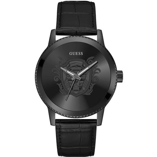Черен кожен часовник Guess