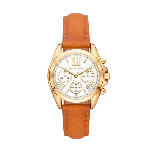 Кафяв кожен часовник Michael Kors