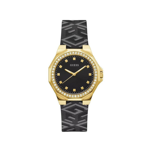 Черен кожен часовник Guess