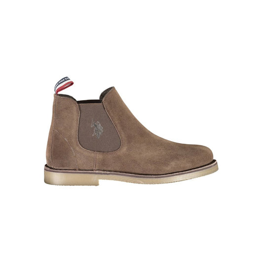 US POLO ASSN. Кафяви кожени мъжки ботуши