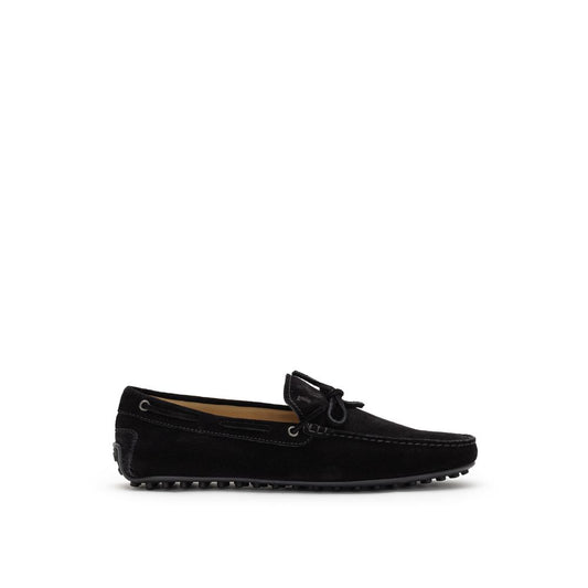 Кожени мокасини от черен велур Tod's