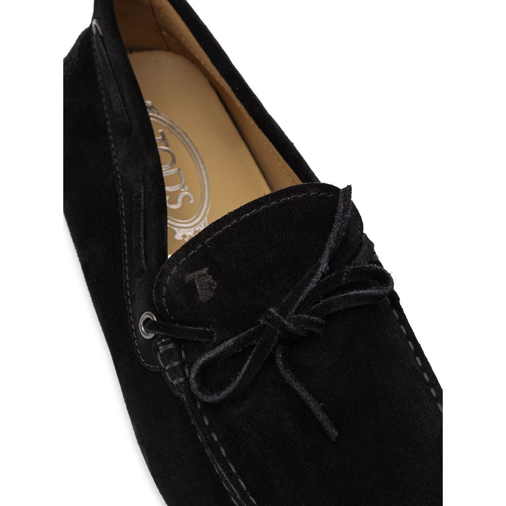 Кожени мокасини от черен велур Tod's