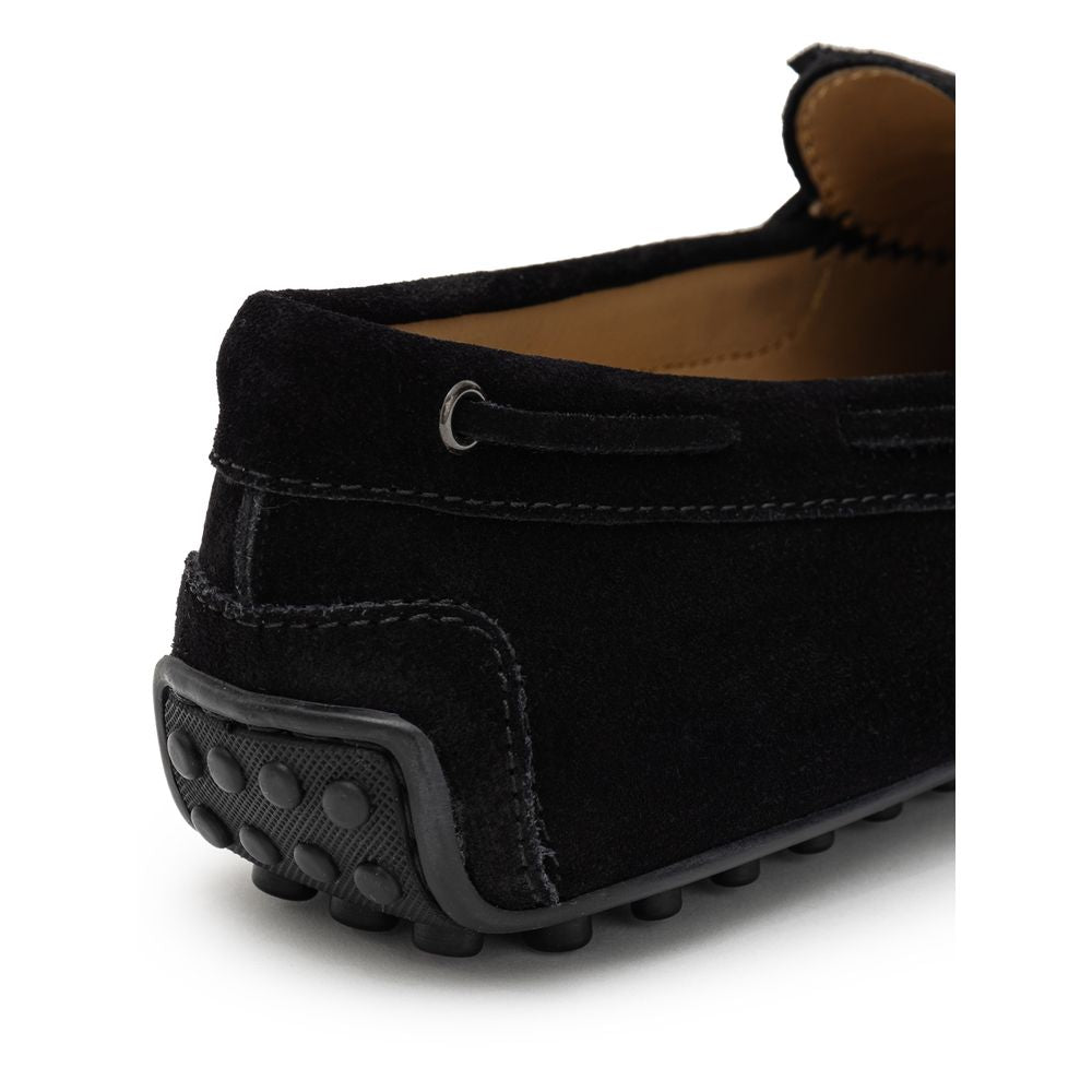 Кожени мокасини от черен велур Tod's