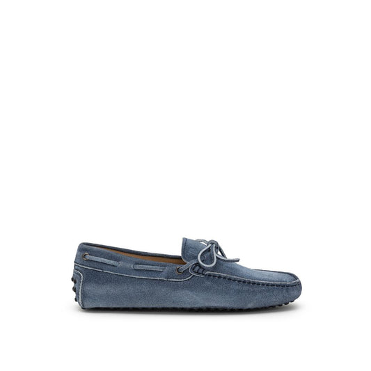 Кожени мокасини от син велур Tod's