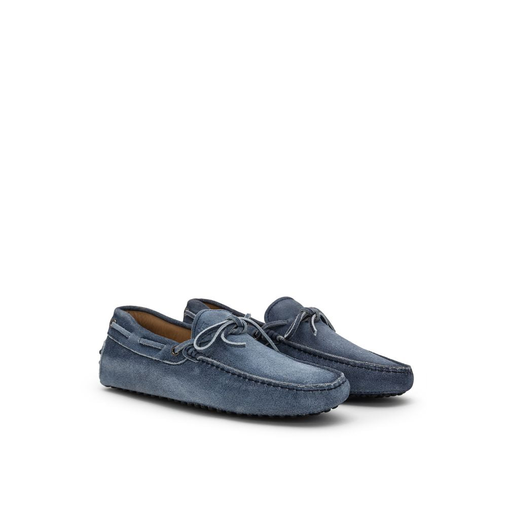 Кожени мокасини от син велур Tod's
