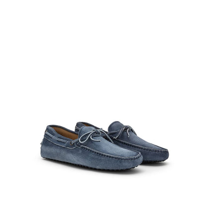 Кожени мокасини от син велур Tod's