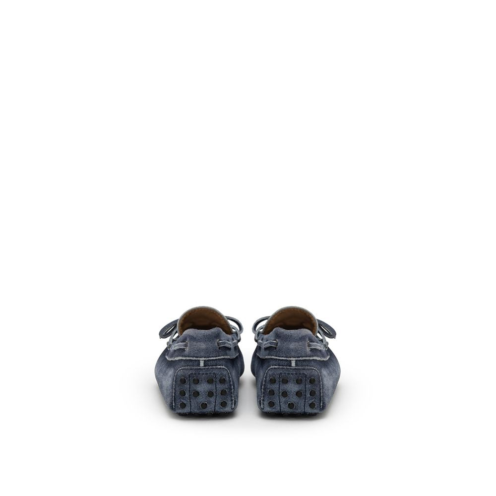 Кожени мокасини от син велур Tod's