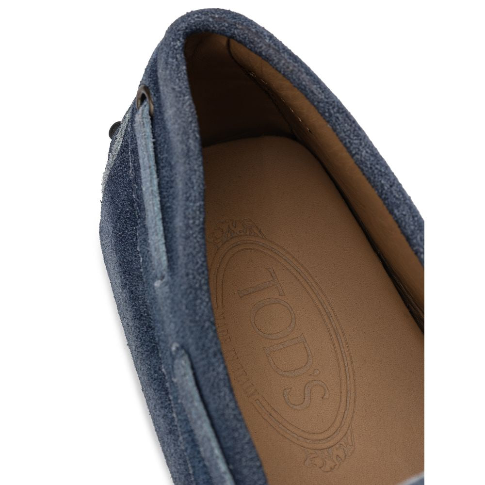 Кожени мокасини от син велур Tod's