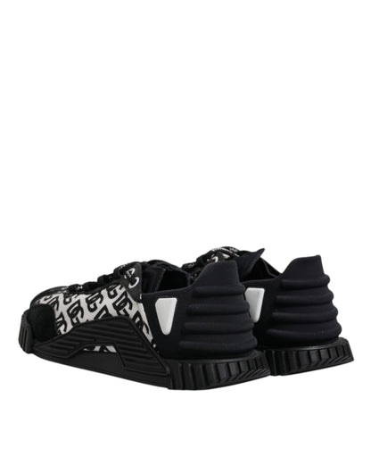 Dolce & Gabbana Black Logo Lace Up Low Top NS1 Sneakers Shoes
