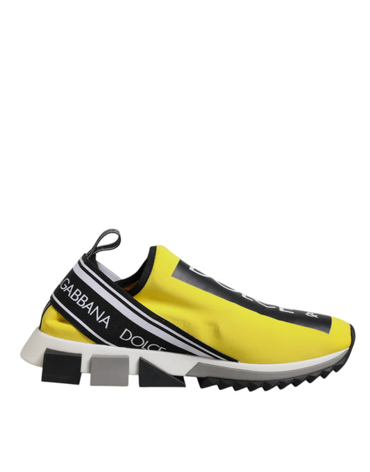 Dolce & Gabbana Yellow Black Sorrento Sneakers Shoes