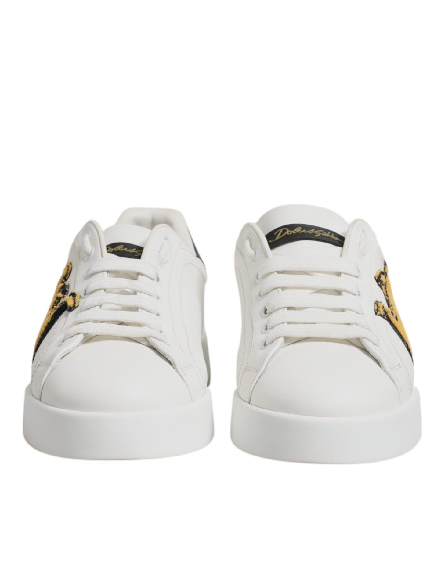 Dolce & Gabbana White Royal Crown Low Top Sneakers Shoes