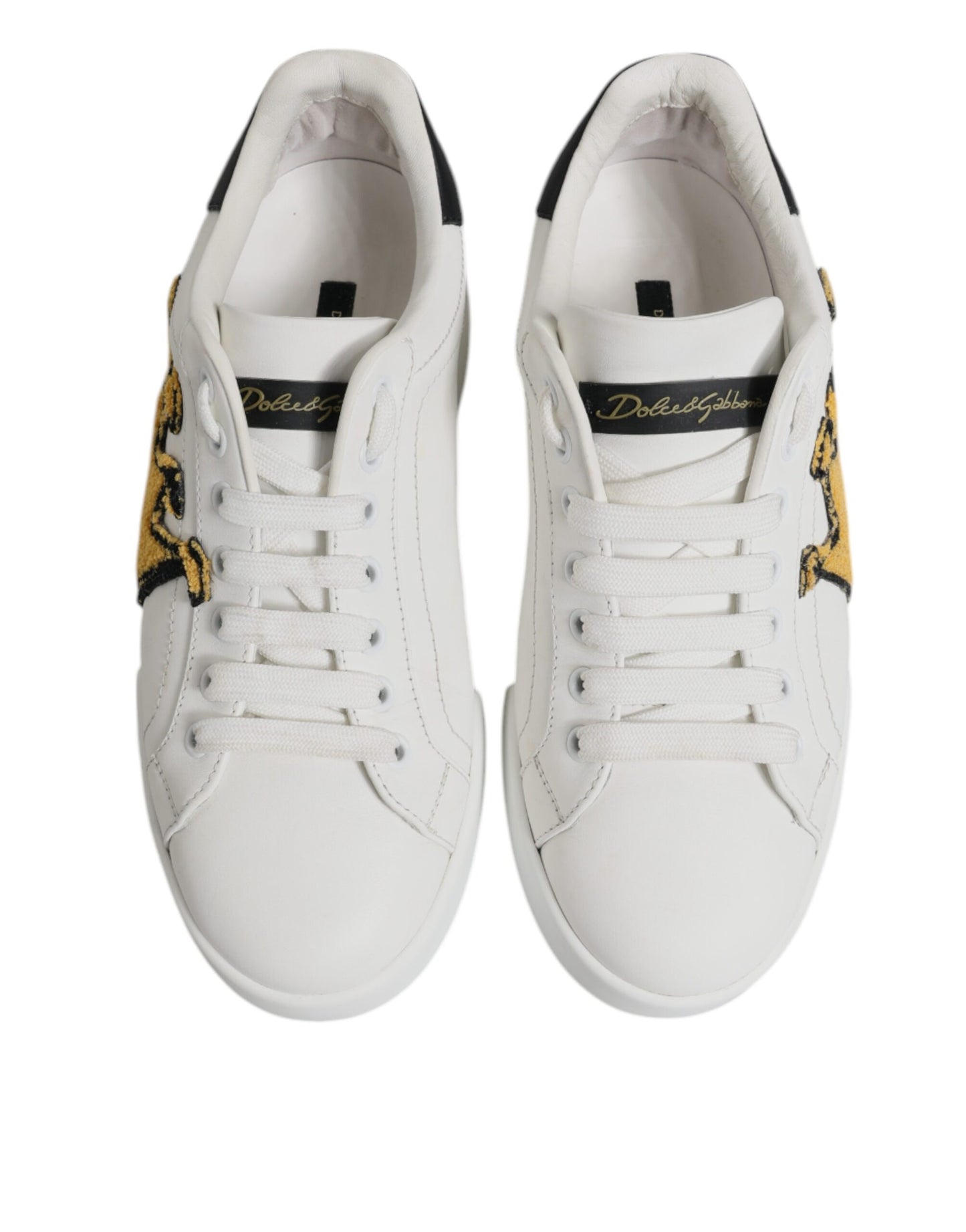 Dolce & Gabbana White Royal Crown Low Top Sneakers Shoes