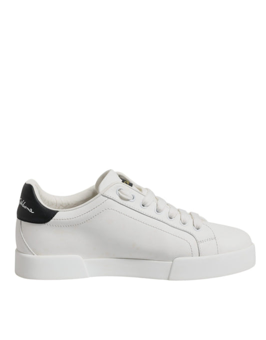 Dolce & Gabbana White Royal Crown Low Top Sneakers Shoes