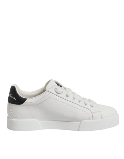 Dolce & Gabbana White Royal Crown Low Top Sneakers Shoes