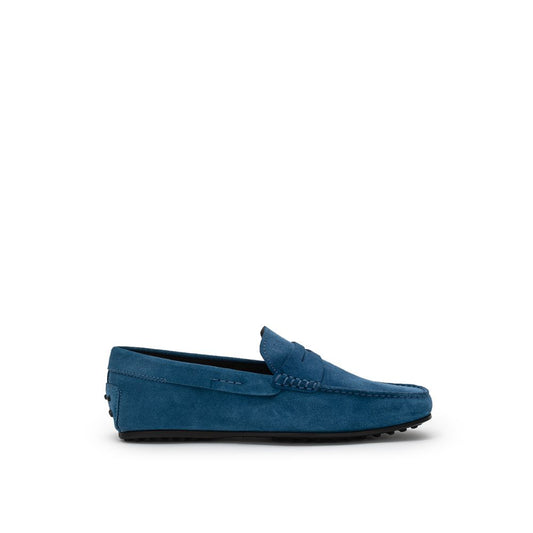 Кожени мокасини от син велур Tod's