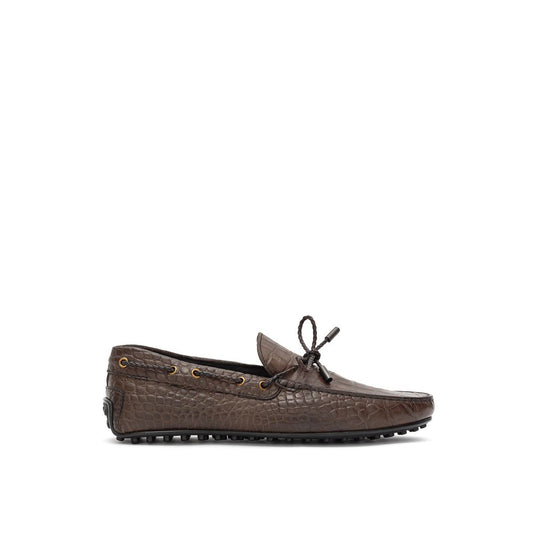 Кафяви кожени мокасини на Tod's