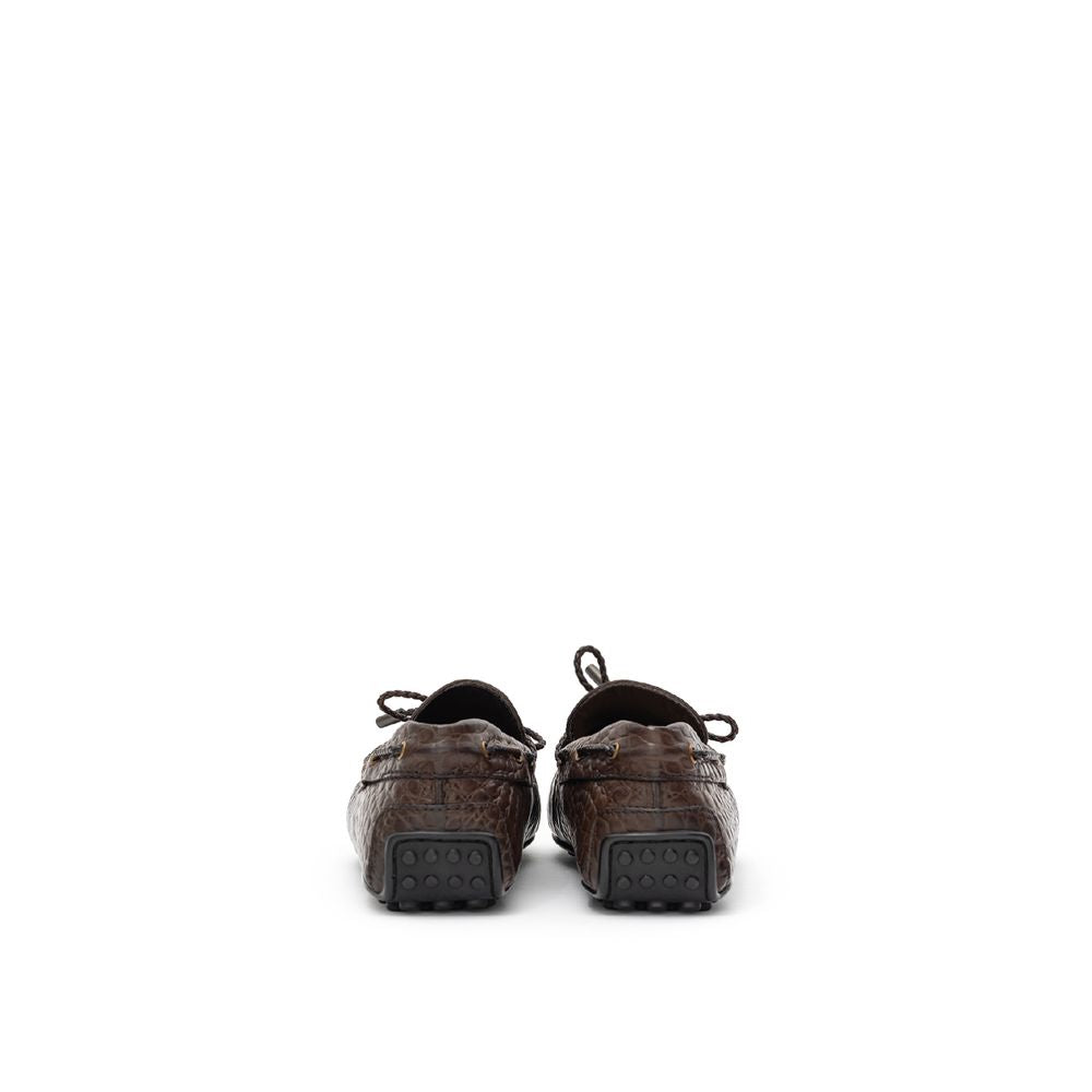 Кафяви кожени мокасини на Tod's