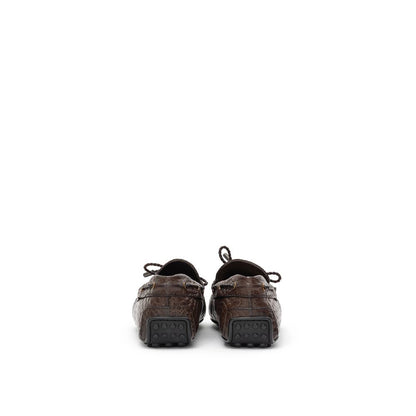 Кафяви кожени мокасини на Tod's