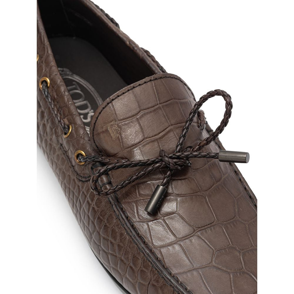 Кафяви кожени мокасини на Tod's