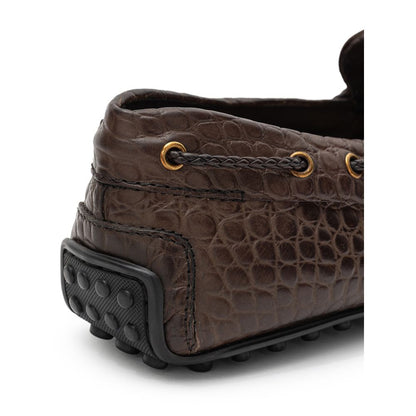 Кафяви кожени мокасини на Tod's