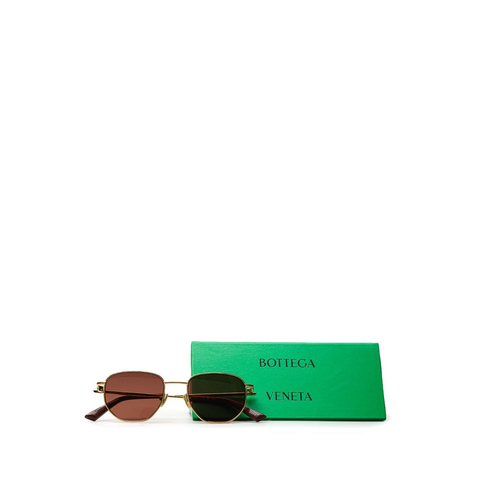 Златни метални слънчеви очила Bottega Veneta