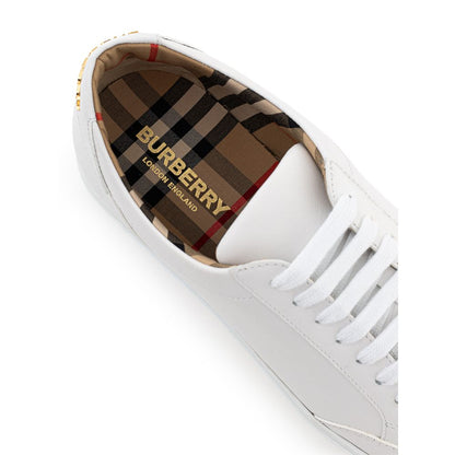 Бяла кожена маратонка Burberry