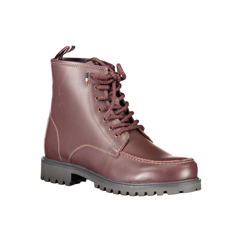 US POLO ASSN. Rote Lederstiefel für Herren