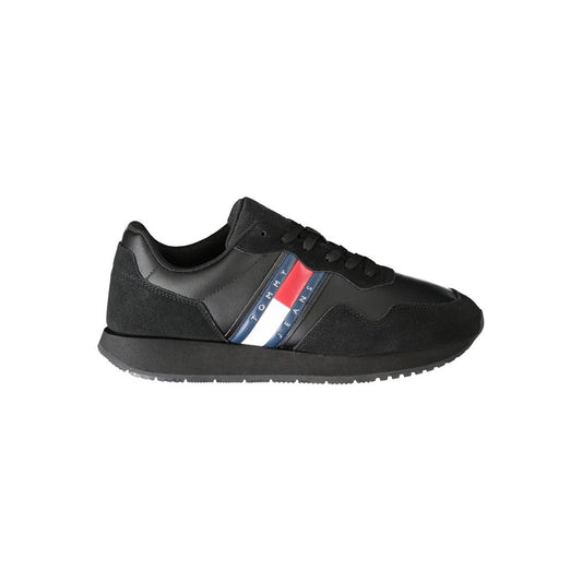 Черни кожени мъжки маратонки Tommy Hilfiger