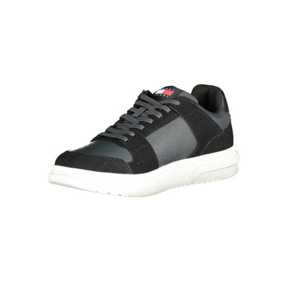 Черни кожени мъжки маратонки Tommy Hilfiger