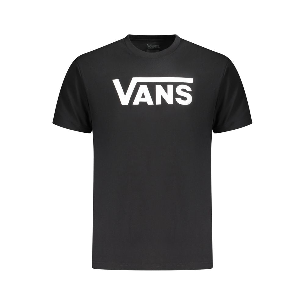 Черна памучна мъжка тениска Vans