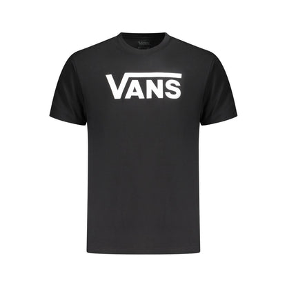 Черна памучна мъжка тениска Vans