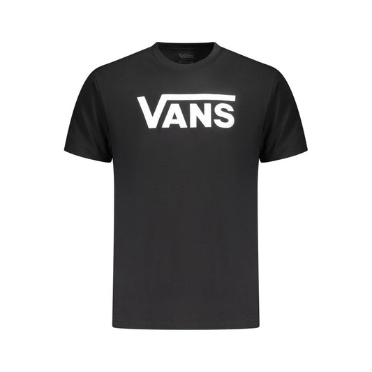 Черна памучна мъжка тениска Vans