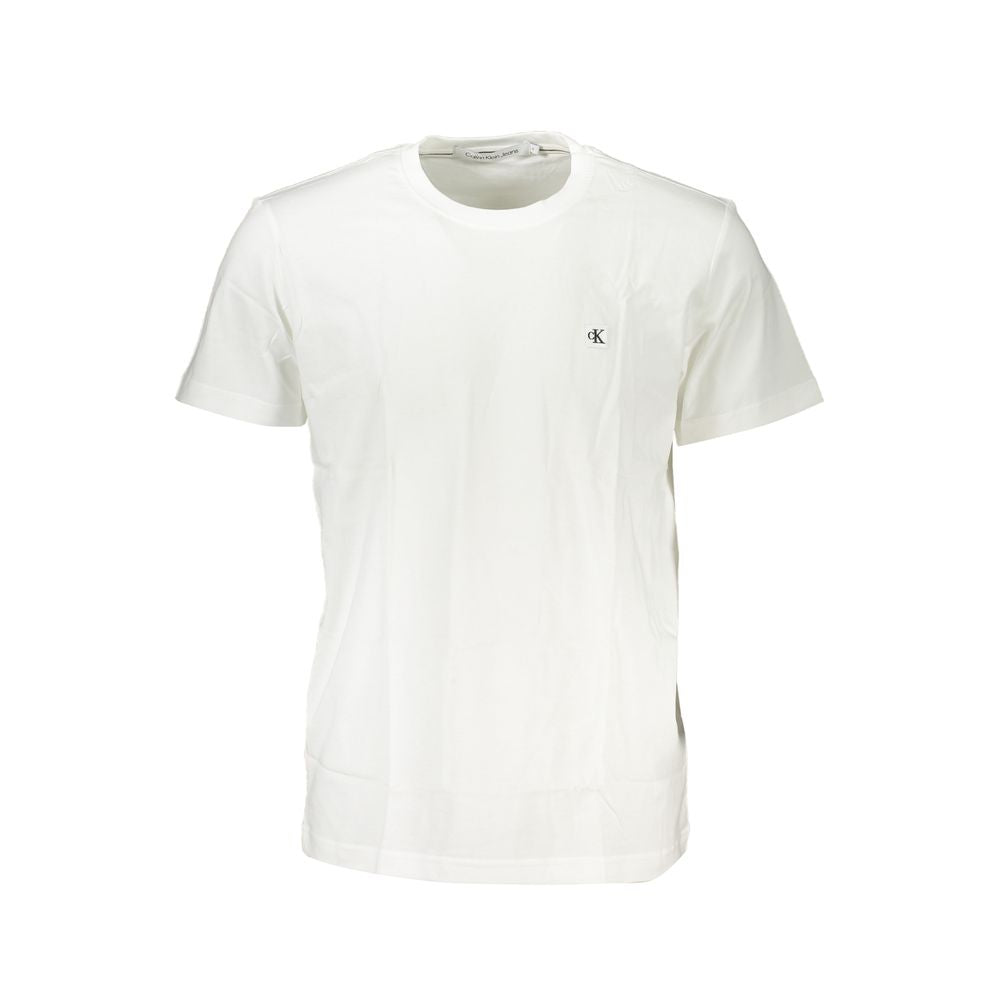 Бяла памучна тениска Calvin Klein