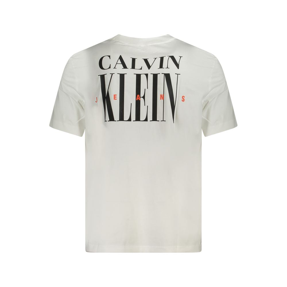 Бяла памучна тениска Calvin Klein