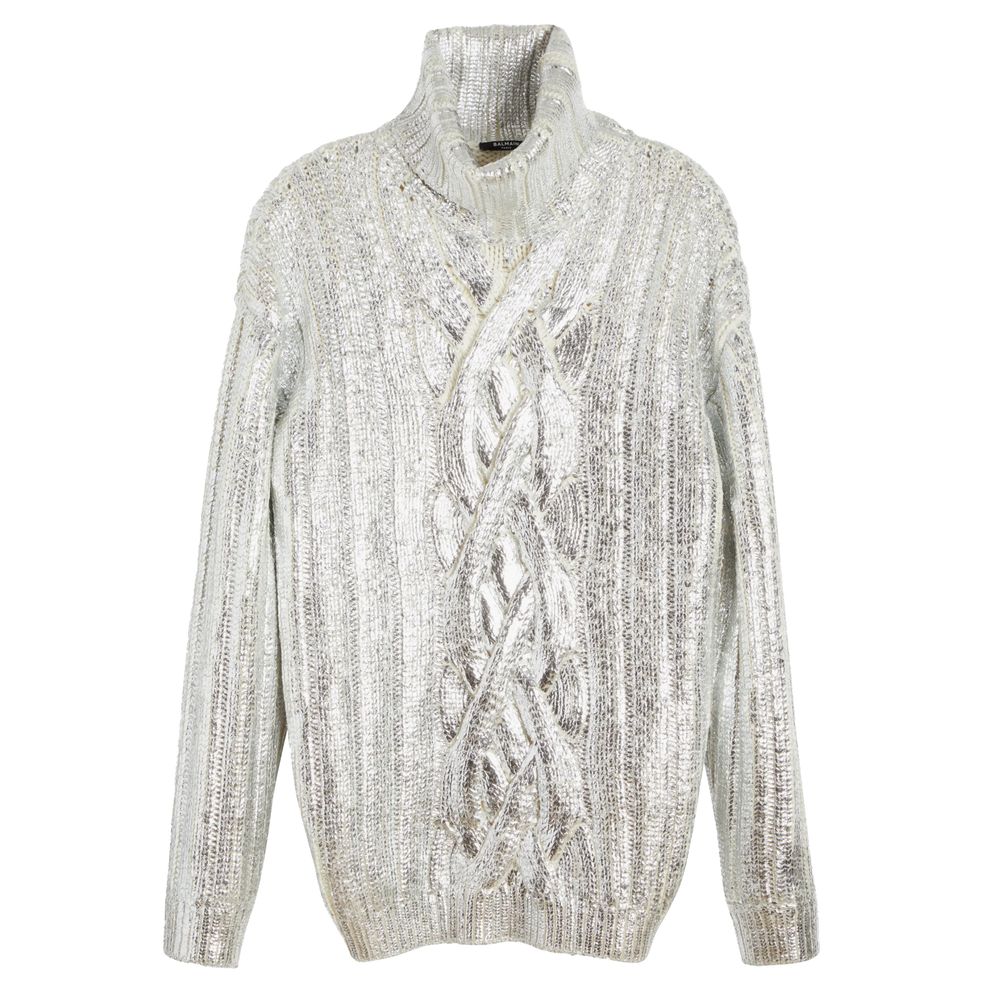 Balmain Brown Wool Men Turtleneck Sweater