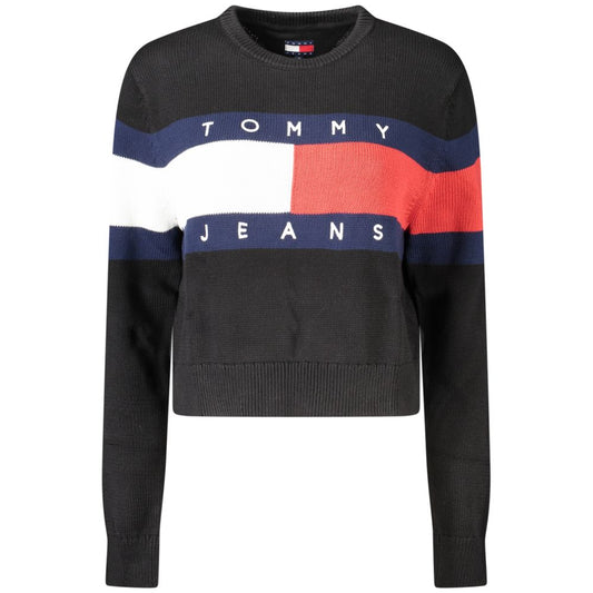 Черен памучен дамски пуловер Tommy Hilfiger