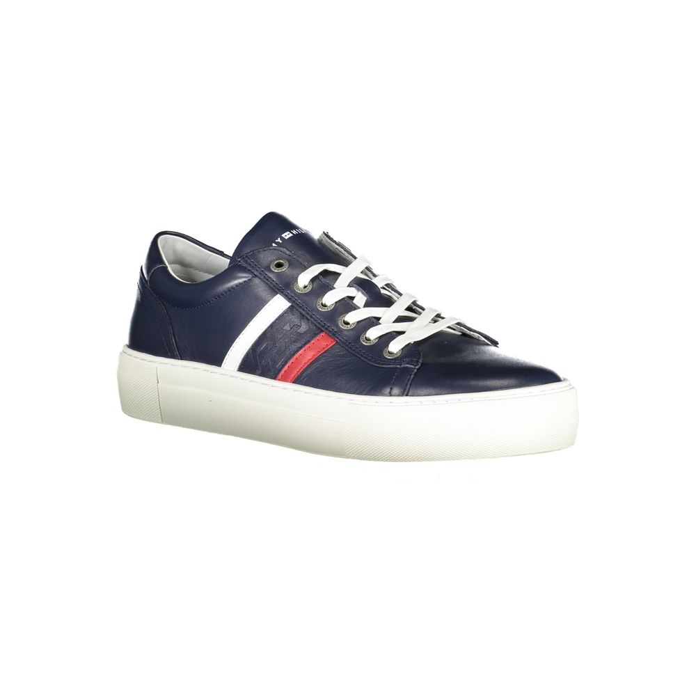 Сини кожени мъжки маратонки Tommy Hilfiger