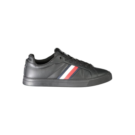 Черни кожени мъжки маратонки Tommy Hilfiger