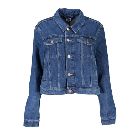 Синьо памучно дамско яке Tommy Hilfiger