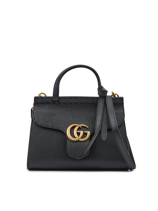 Черна кожена чанта Gucci GG Marmont