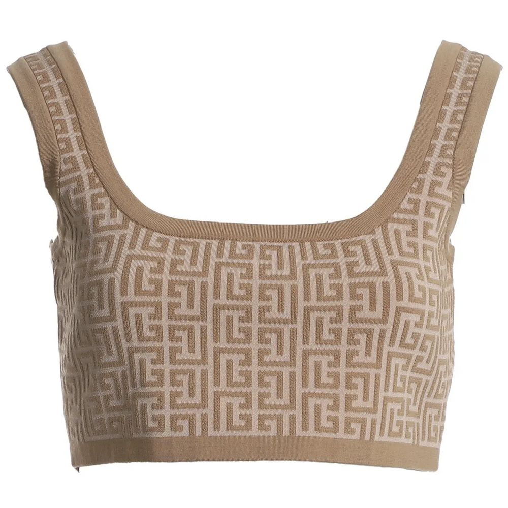Balmain Beige Wool Tops & T-Shirt