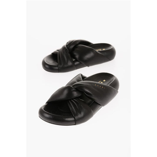 Marni Padded Leather Sadals with Braided Band