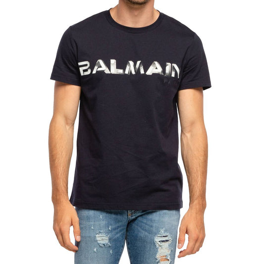Синя памучна тениска Balmain