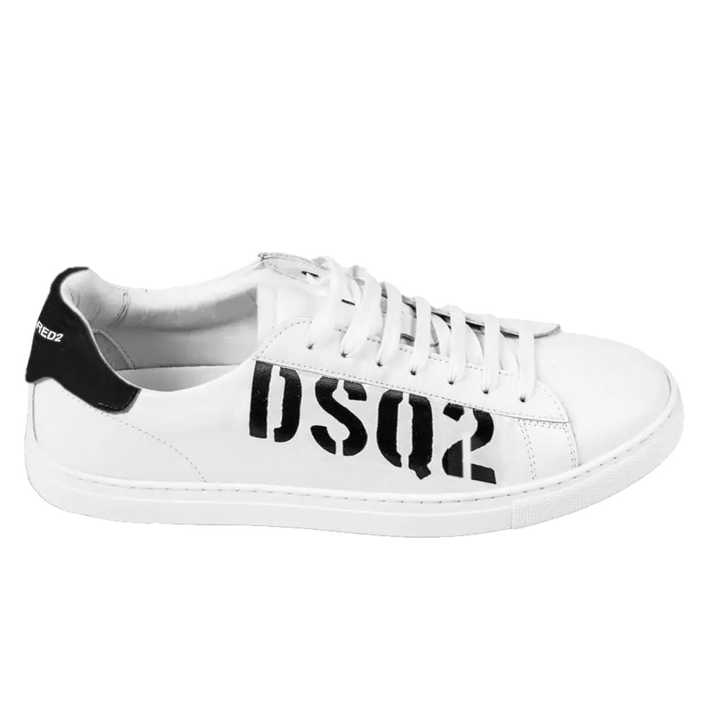Dsquared² Бели маратонки от телешка кожа