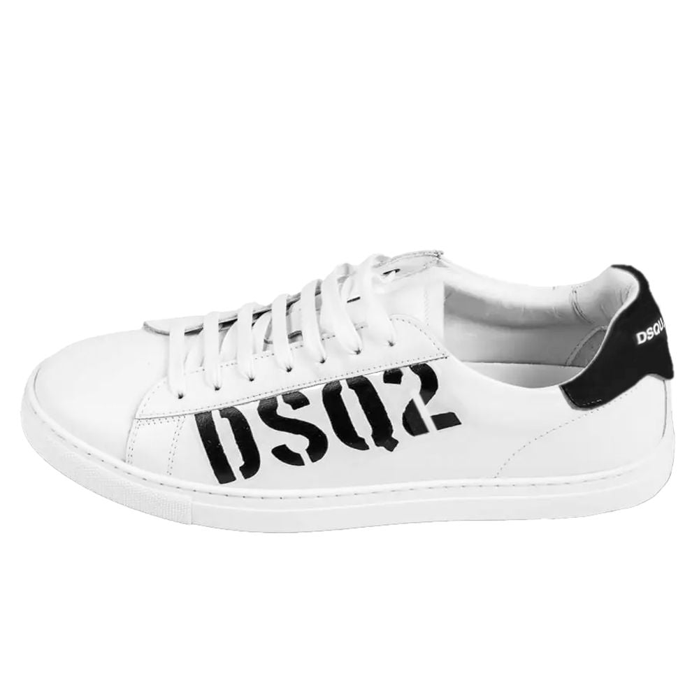 Dsquared² Бели маратонки от телешка кожа