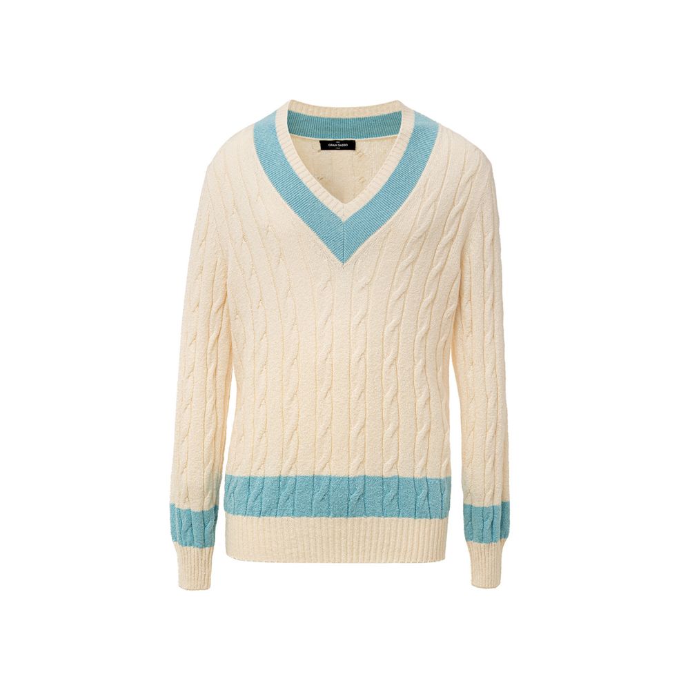 Gran Sasso White Cotton Sweater