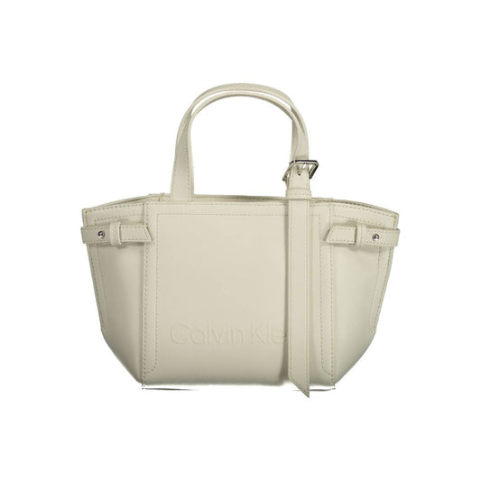 Бяла полиестерна чанта Calvin Klein