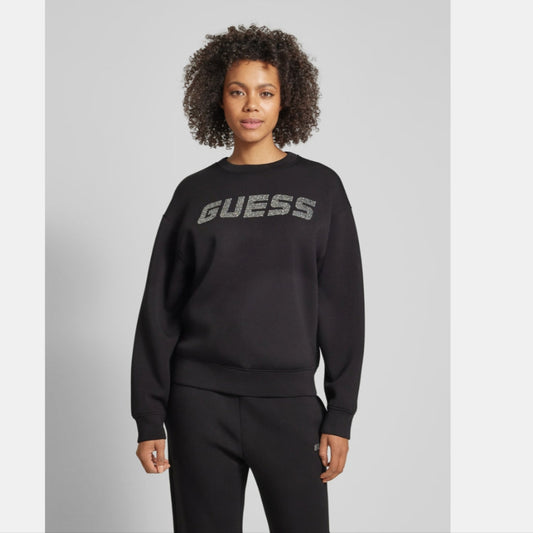 Черен вискозен пуловер Guess Active